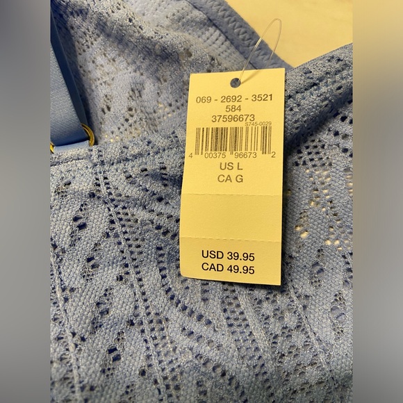 Aerie Cable Lace Longline Bralette Blue Size L (36B, 36C, 38B) - Picture 7 of 7